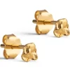 4 mm Enamel Rio Mini ørestikker i forgyldt sølv