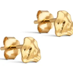 6 mm Enamel Rio ørestikker i forgyldt sølv
