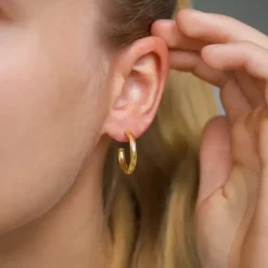 20 mm halvcreoler i forgyldt sølv