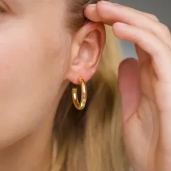 22 mm halvcreoler i forgyldt sølv