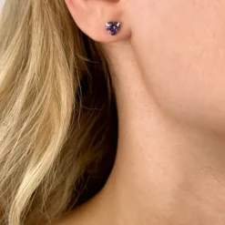6 mm hjerte zirkon ørestikker i sølv