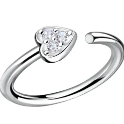 11 mm hjerter zirkon helix piercing i sølv