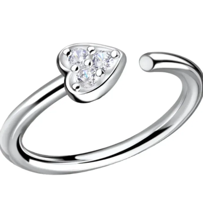 11 mm hjerter zirkon helix piercing i sølv
