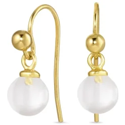 8 mm klar quartz ørekroge i forgyldt sølv