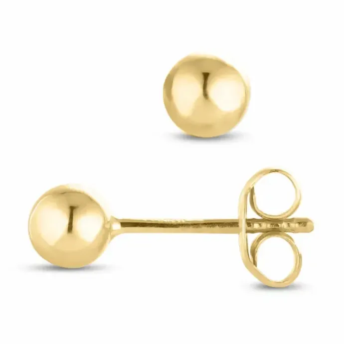 4 mm kugle øreringe i 14 karat guld