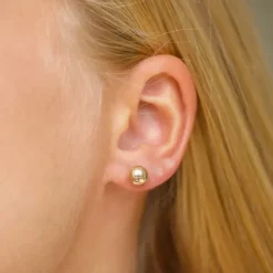 7 mm kugle øreringe i 9 karat guld
