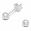 4 mm kugle øreringe i sølv