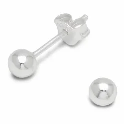 4 mm kugle øreringe i sølv
