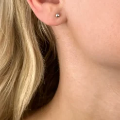 3 mm kugle øreringe i sølv
