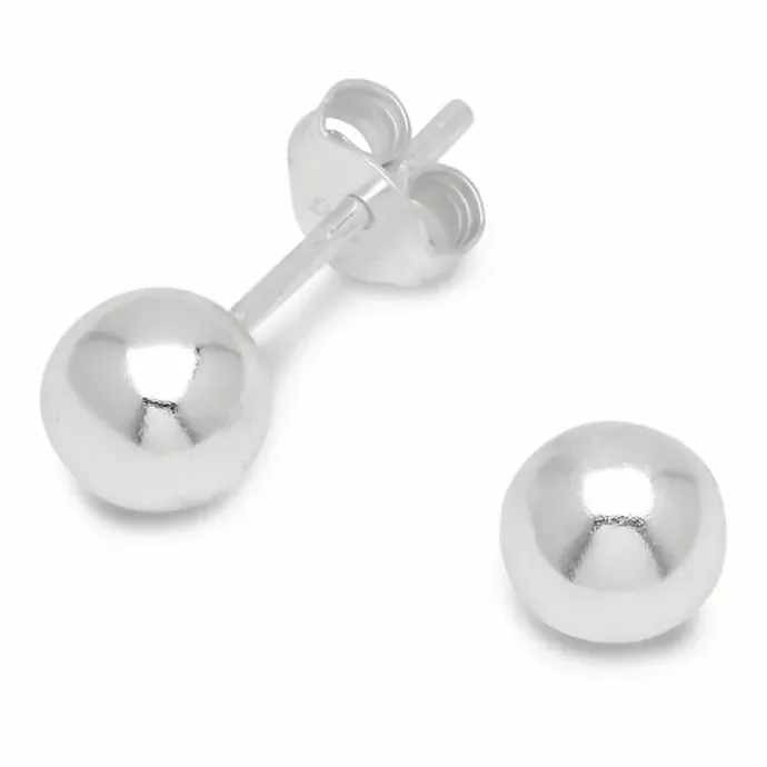 6 mm kugle øreringe i sølv