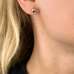 6 mm kugle øreringe i sølv