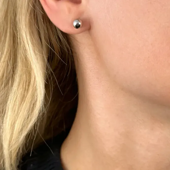 6 mm kugle øreringe i sølv