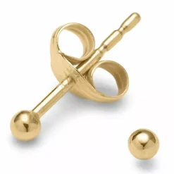 2 mm kugle ørestikker i 14 karat guld