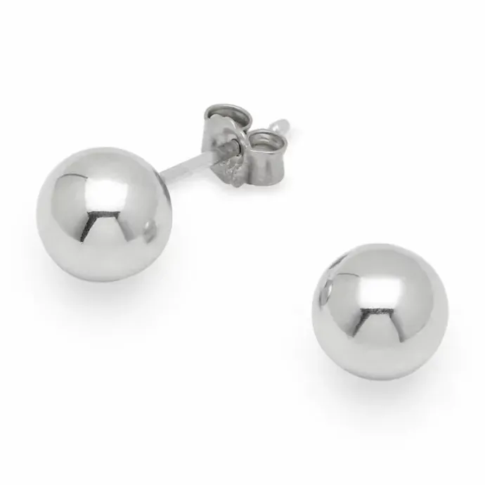7 mm kugle ørestikker i sølv