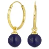 18 mm lapis lazuli creoler i forgyldt sølv