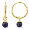 12 mm lapis lazuli creoler i forgyldt sølv