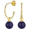 15 mm lapis lazuli halvcreoler i forgyldt sølv