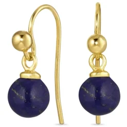 8 mm lapis lazuli ørekroge i forgyldt sølv