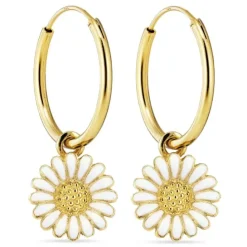 18 mm marguerit creoler i forgyldt sølv - Matilda