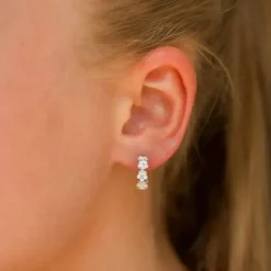 12 mm marguerit creoler i sølv - Majse