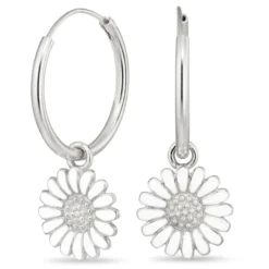 18 mm marguerit creoler i sølv - Matilda