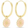 18 mm marguerit pink creoler i forgyldt sølv - Marie