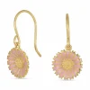 11,5 mm marguerit pink øreringe i forgyldt sølv - Marie