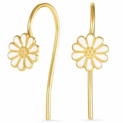 7,5 mm marguerit ørekroge i forgyldt sølv - Maggie
