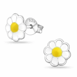 6,5 mm marguerit øreringe i sølv