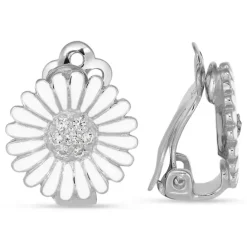 14 mm marguerit øreringe i sølv - Matilda