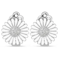 14 mm marguerit øreringe i sølv - Matilda