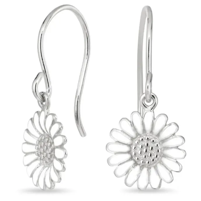 11 mm marguerit øreringe i sølv - Matilda