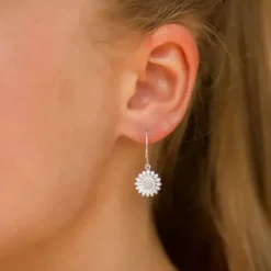 11 mm marguerit øreringe i sølv - Matilda