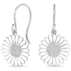 14,5 mm marguerit øreringe i sølv - Matilda