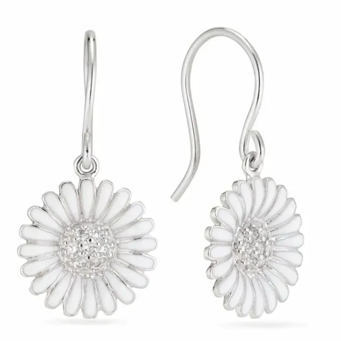15 mm marguerit øreringe i sølv - Matilda