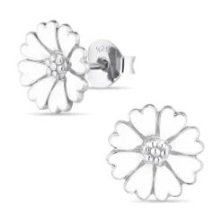 11 mm marguerit ørestikker i sølv - Magda