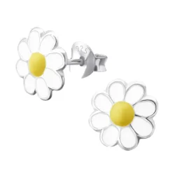 8 mm marguerit ørestikker i sølv