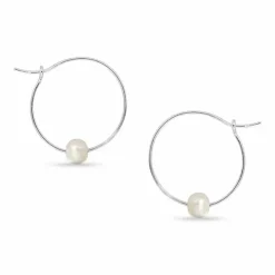 27 mm perle creoler i sølv