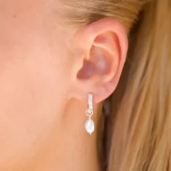12,5 mm perle creoler i sølv