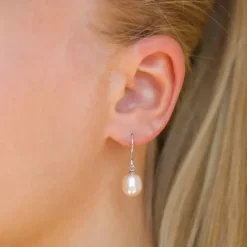 8-8,5 mm perle øreringe i sølv