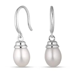 7,5-8 mm perle øreringe i sølv