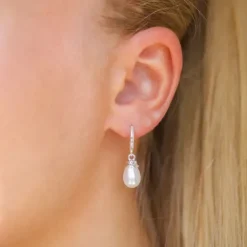7,5-8 mm perle øreringe i sølv