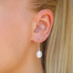 8-8,5 mm perle øreringe i sølv