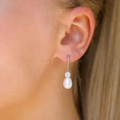 7,5-8 mm perle øreringe i sølv