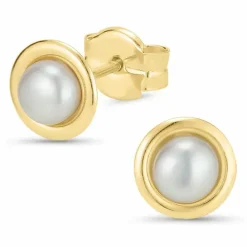 4,5 mm perle ørestikker i 9 karat guld
