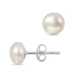 6 mm perle ørestikker i sølv