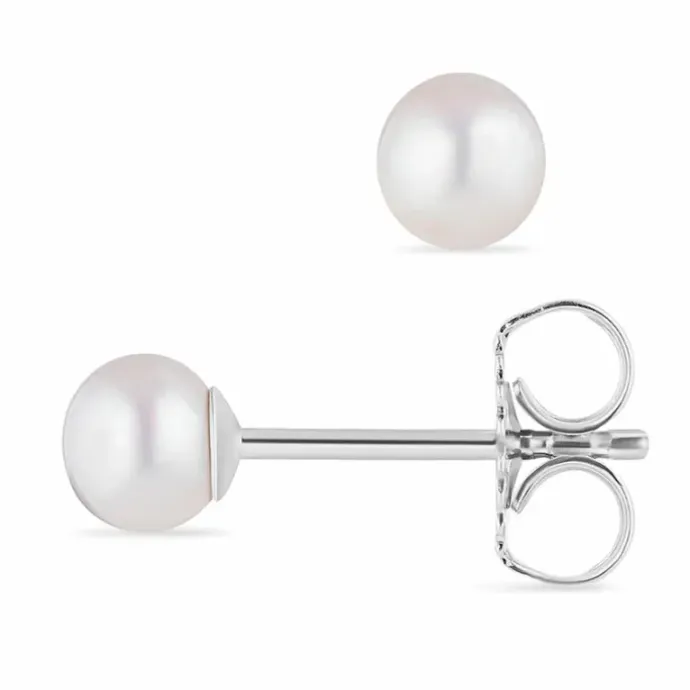 4,5-5 mm perle ørestikker i sølv
