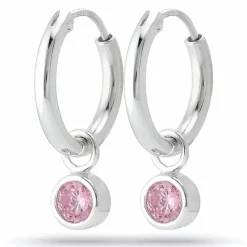 14,5 mm pink creoler i sølv