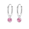 12 mm pink zirkon creoler i sølv