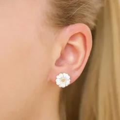 11 mm primrose ørestikker i forgyldt sølv